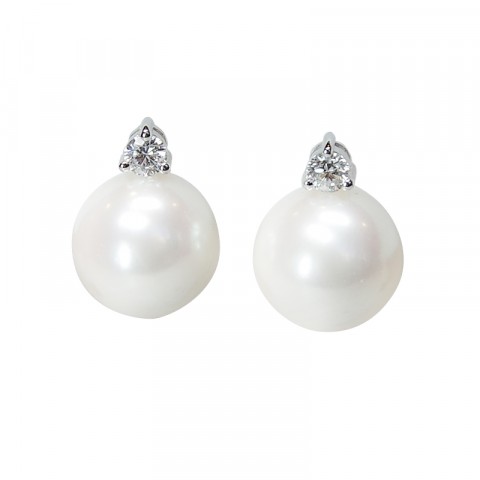 Pärlörhänge med briljant