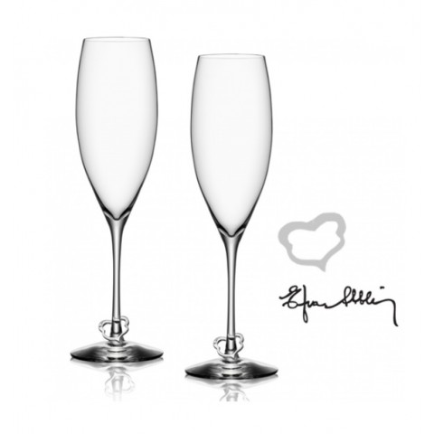 4 x Crazy Heart Champagneglas 