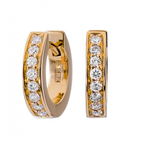 Creoloer med briljanter Rödguld