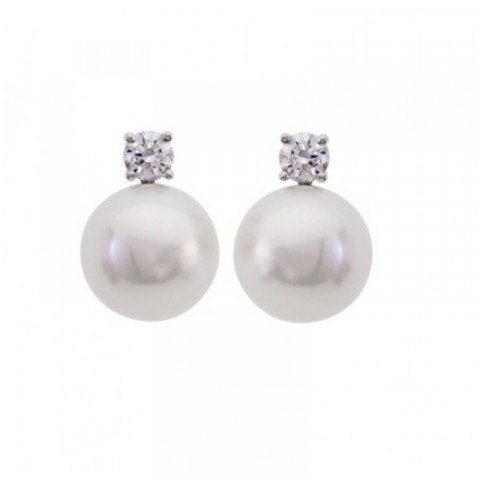 Pärlörhänge med diamant