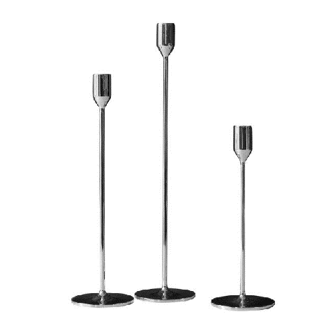 LJUSSTAKE NATTLIGHT x 3, FÖRSILVRAD MÄSSING 