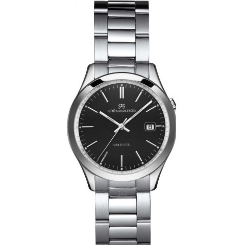 Stålur, svart urtavla SJÖÖ SANDSTRÖM, herr