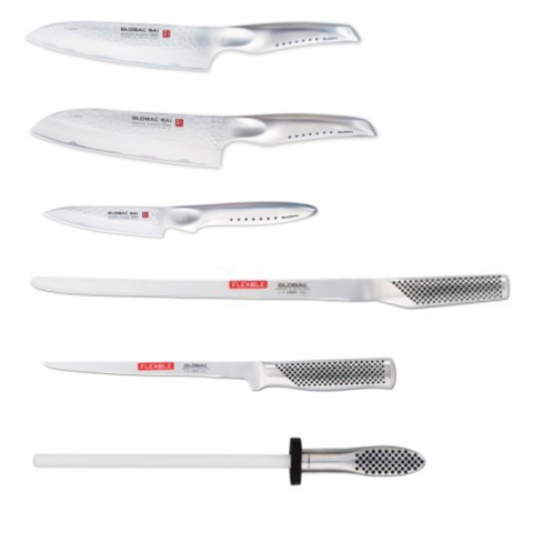 Knivset & Skärmbräda M Global 