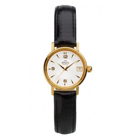 EPOCH ELEGANCE GULDUR 18K, LÄDERARMBAND DAM